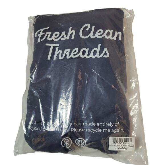 NIB Fresh Clean Threads Women's Sz 2X Navy Jogger Sweat Pants Soft Cotton Blend - Picture 6 of 6